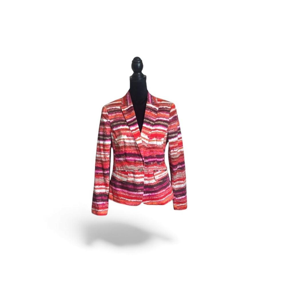 Jones New York classic abstract print stretch professional style blazer size 12